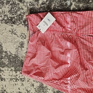 Zara skirt womens size L red white gingham blogger favorite